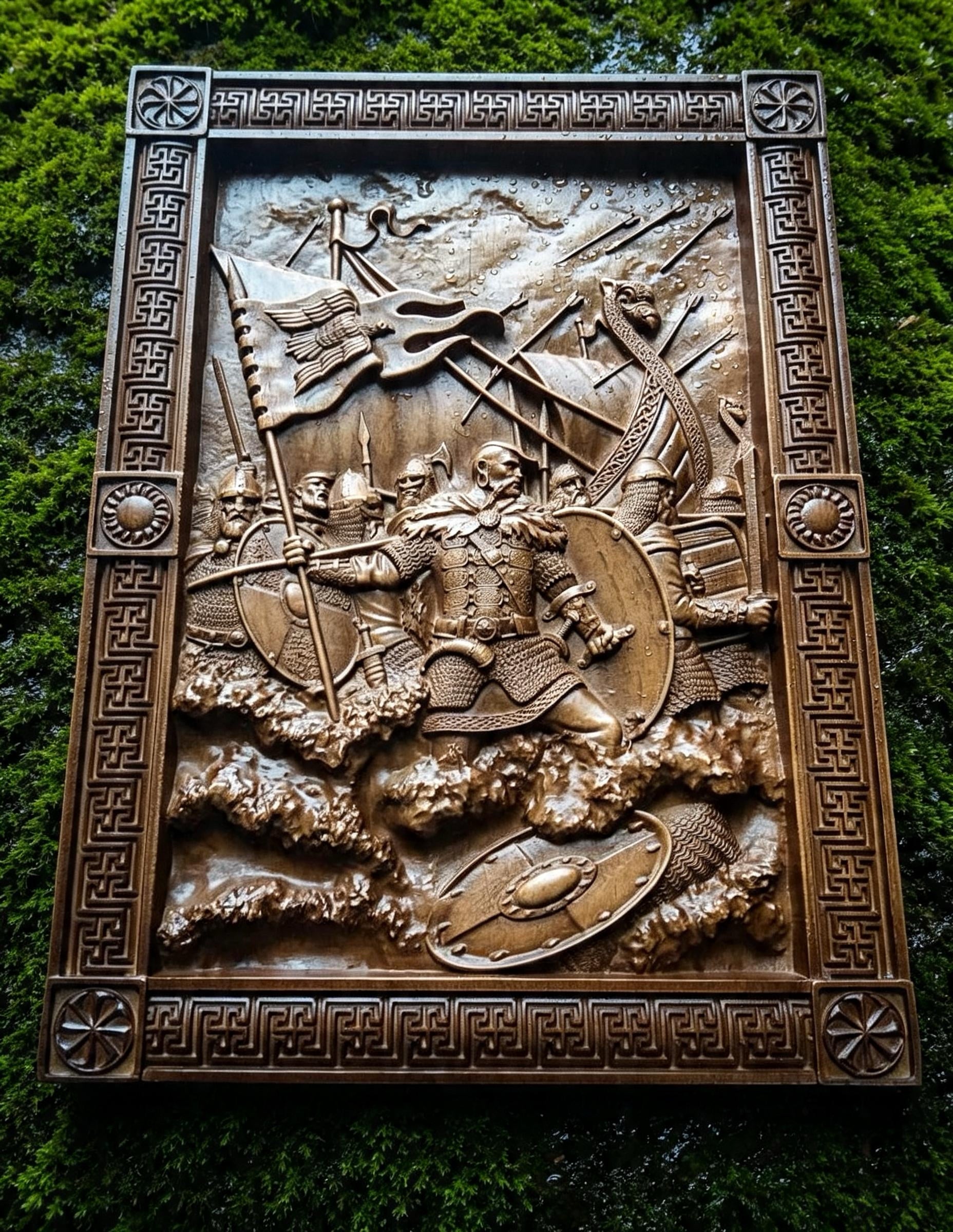 Svyatoslav Wooden Wall Panel — Hand-Carved Wood Art