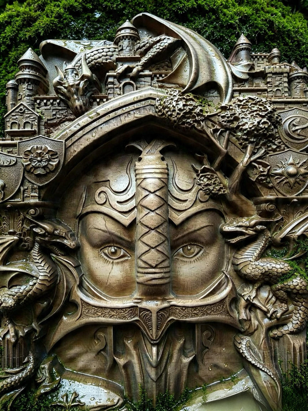 The Keepers (Guardians) Wooden Wall Panel — Hand-Carved Wood Art