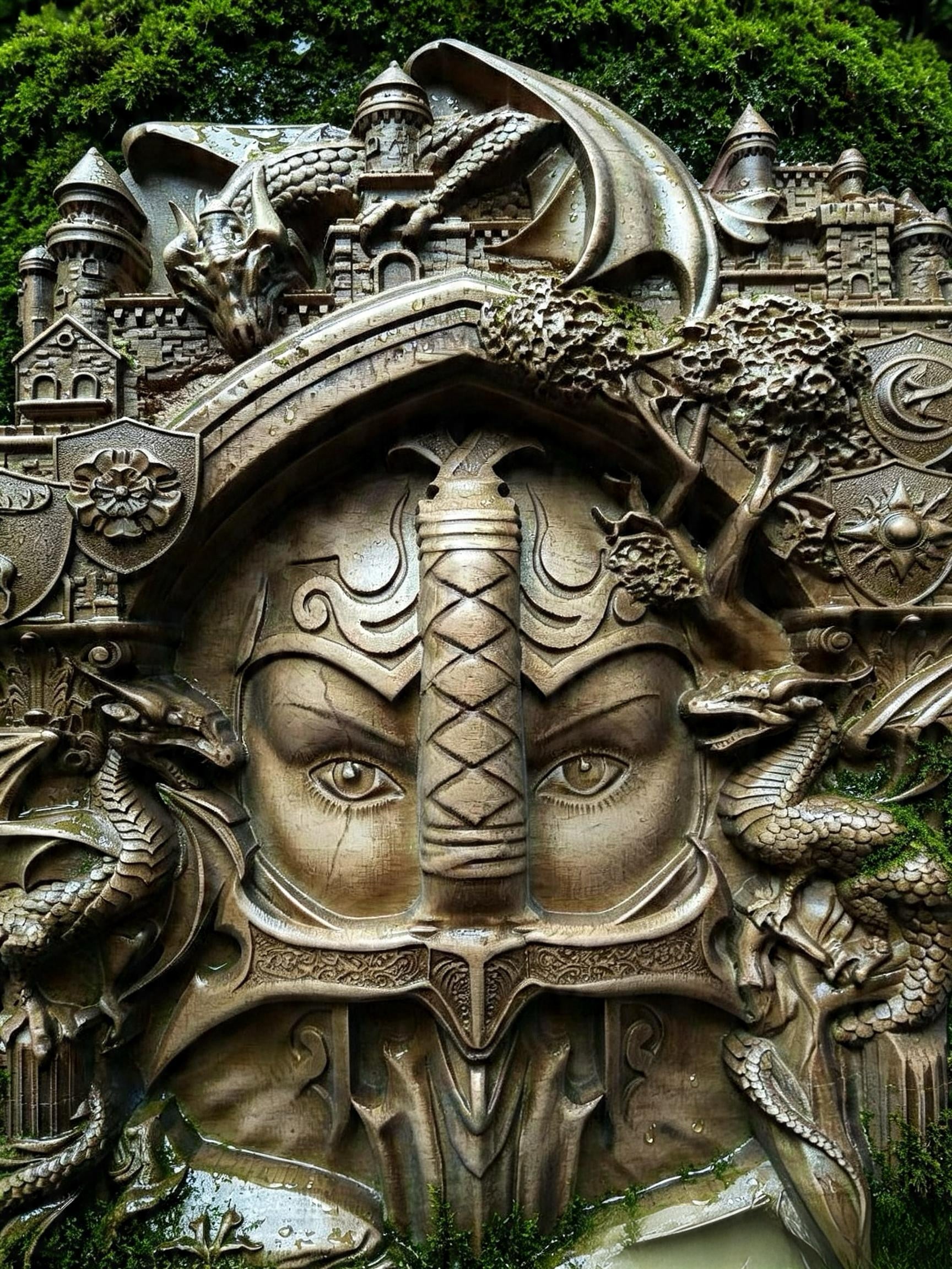 The Keepers (Guardians) Wooden Wall Panel — Hand-Carved Wood Art