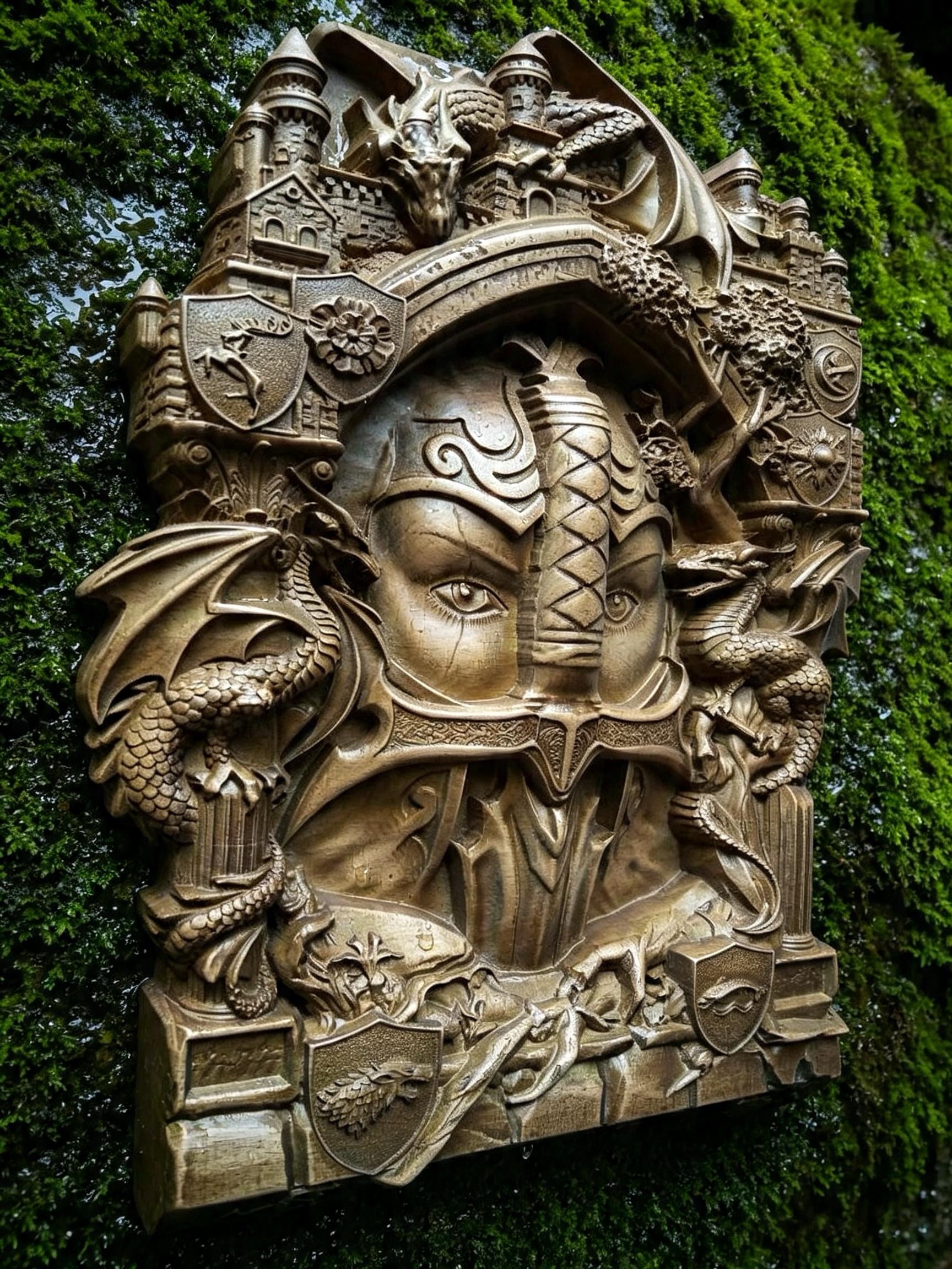 The Keepers (Guardians) Wooden Wall Panel — Hand-Carved Wood Art