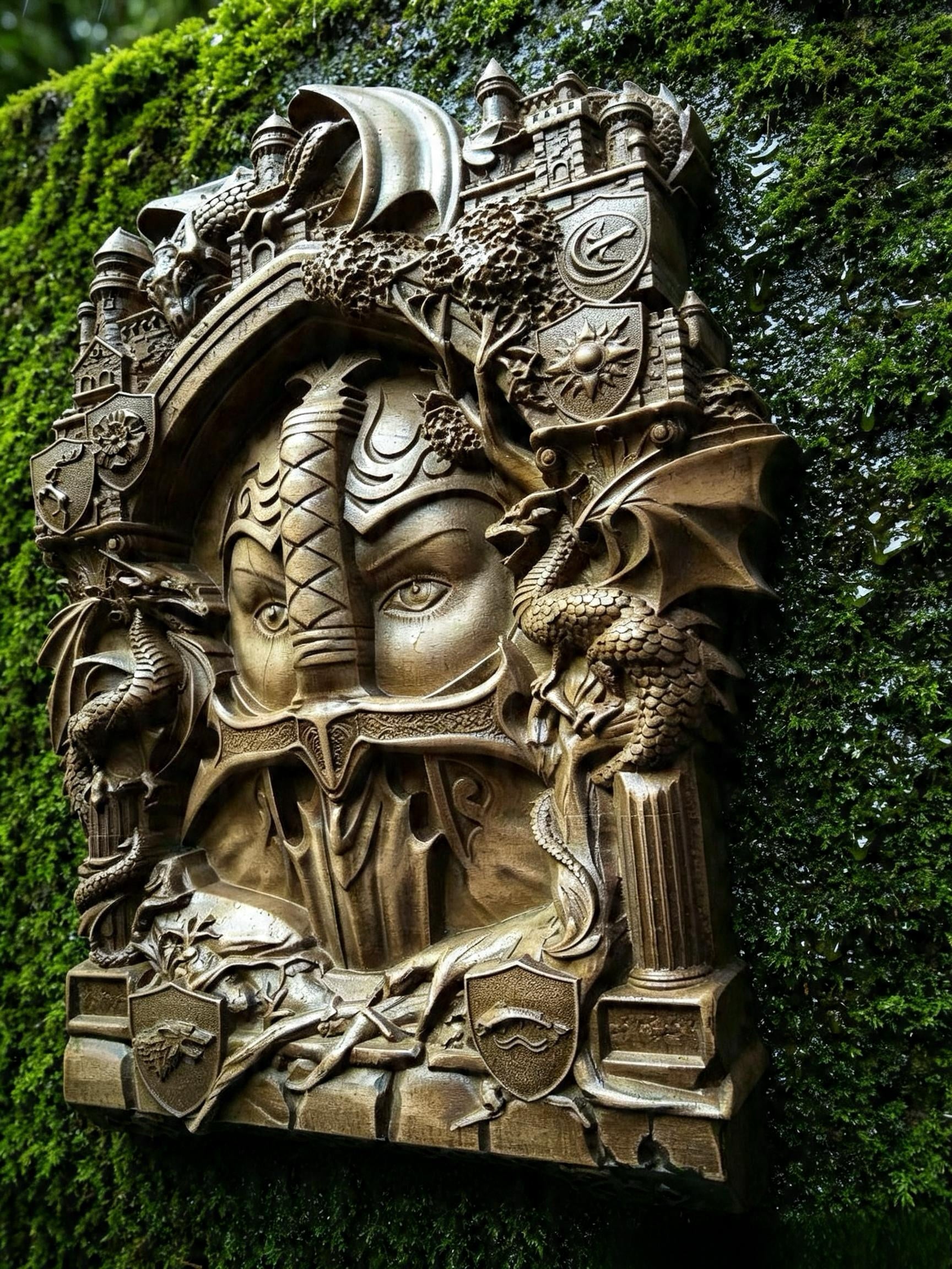 The Keepers (Guardians) Wooden Wall Panel — Hand-Carved Wood Art