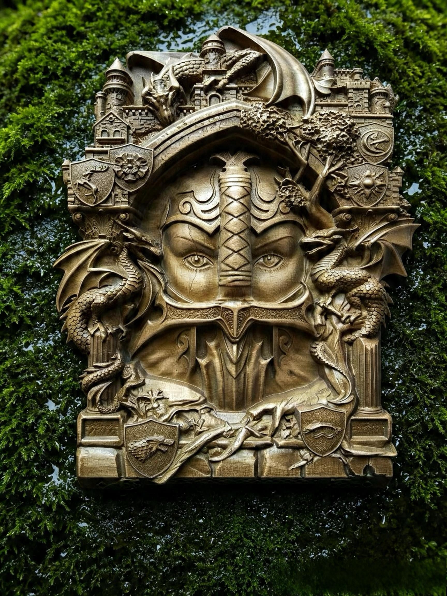 The Keepers (Guardians) Wooden Wall Panel — Hand-Carved Wood Art