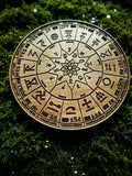 Slavic Calendar Wooden Wall Panel — Hand-Carved Wood Art