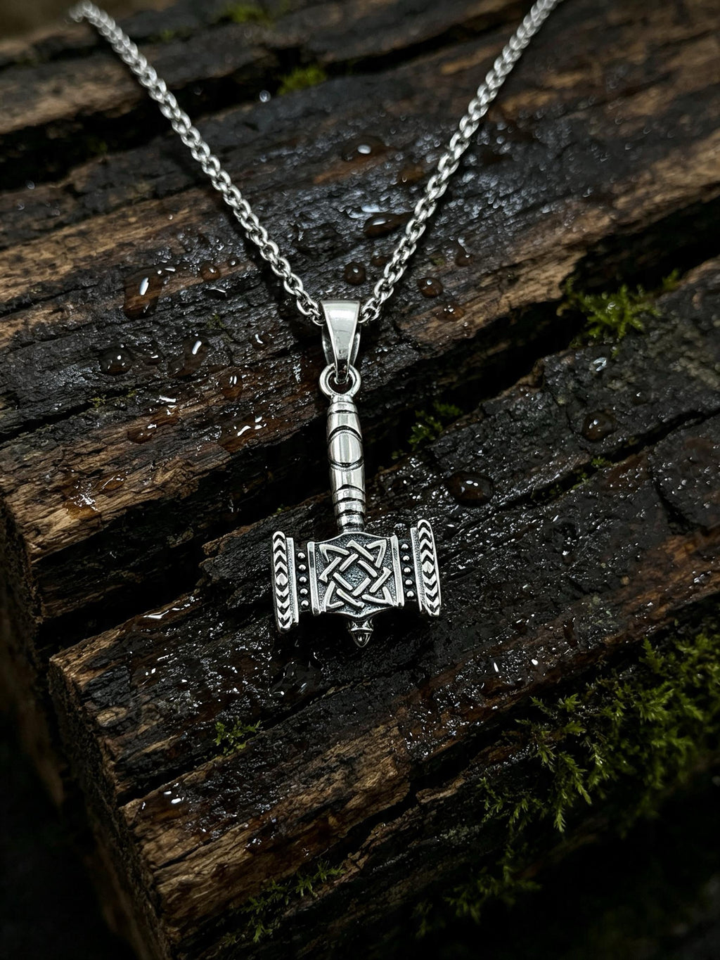 Svarog's Hammer with Star of Rus (Design II), Sterling Silver 925 — Slavic Pendant