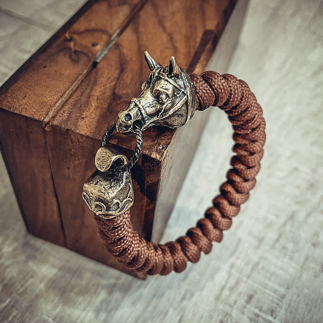 Horse Bracelet, Paracord and Bronze