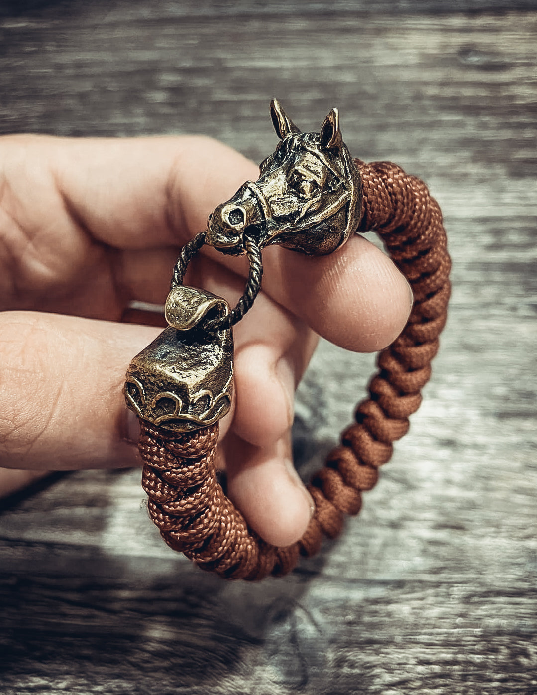 Horse Bracelet, Paracord and Bronze