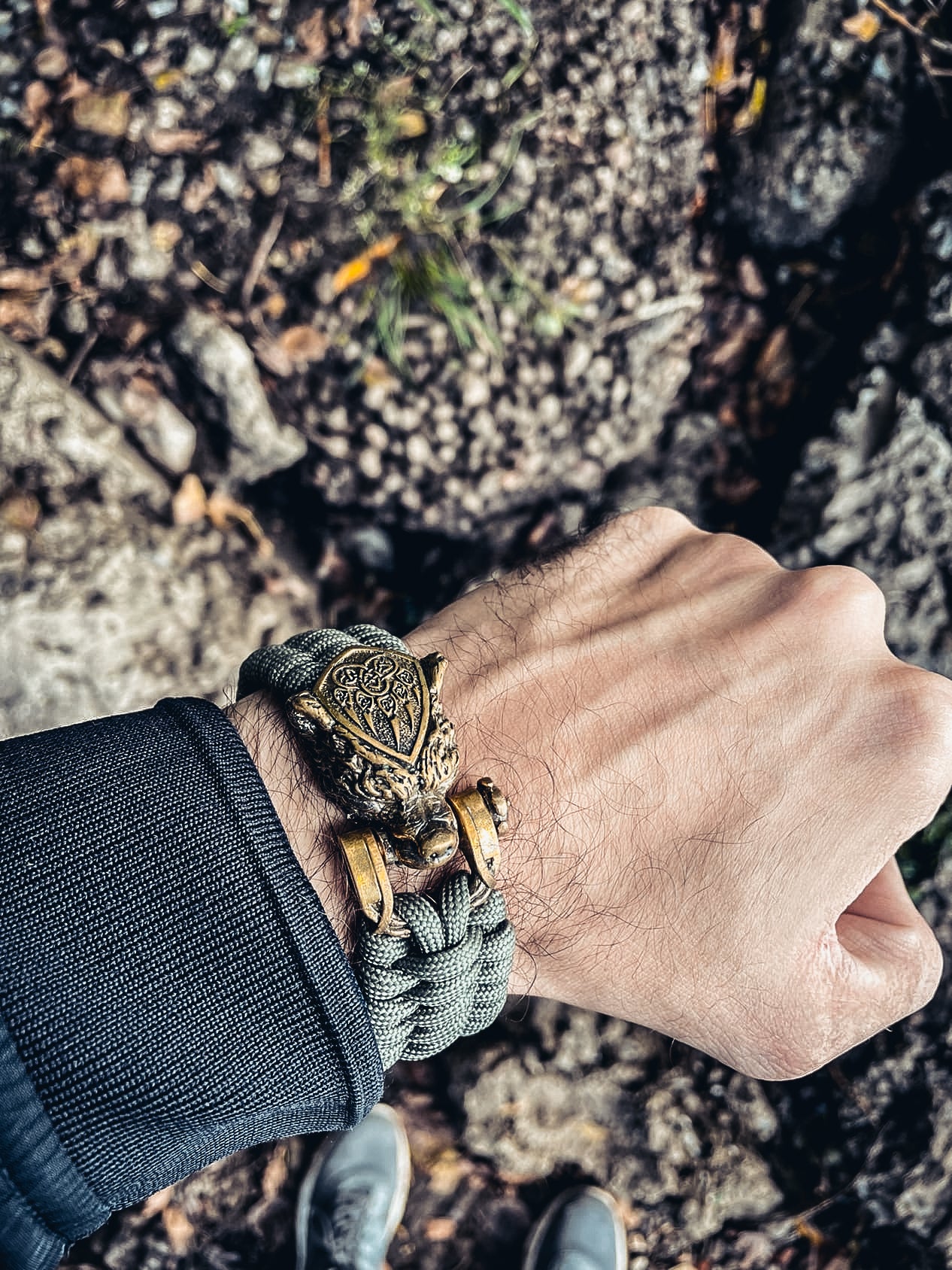 Bear, Master of the Forest Bracelet, Paracord and Bronze