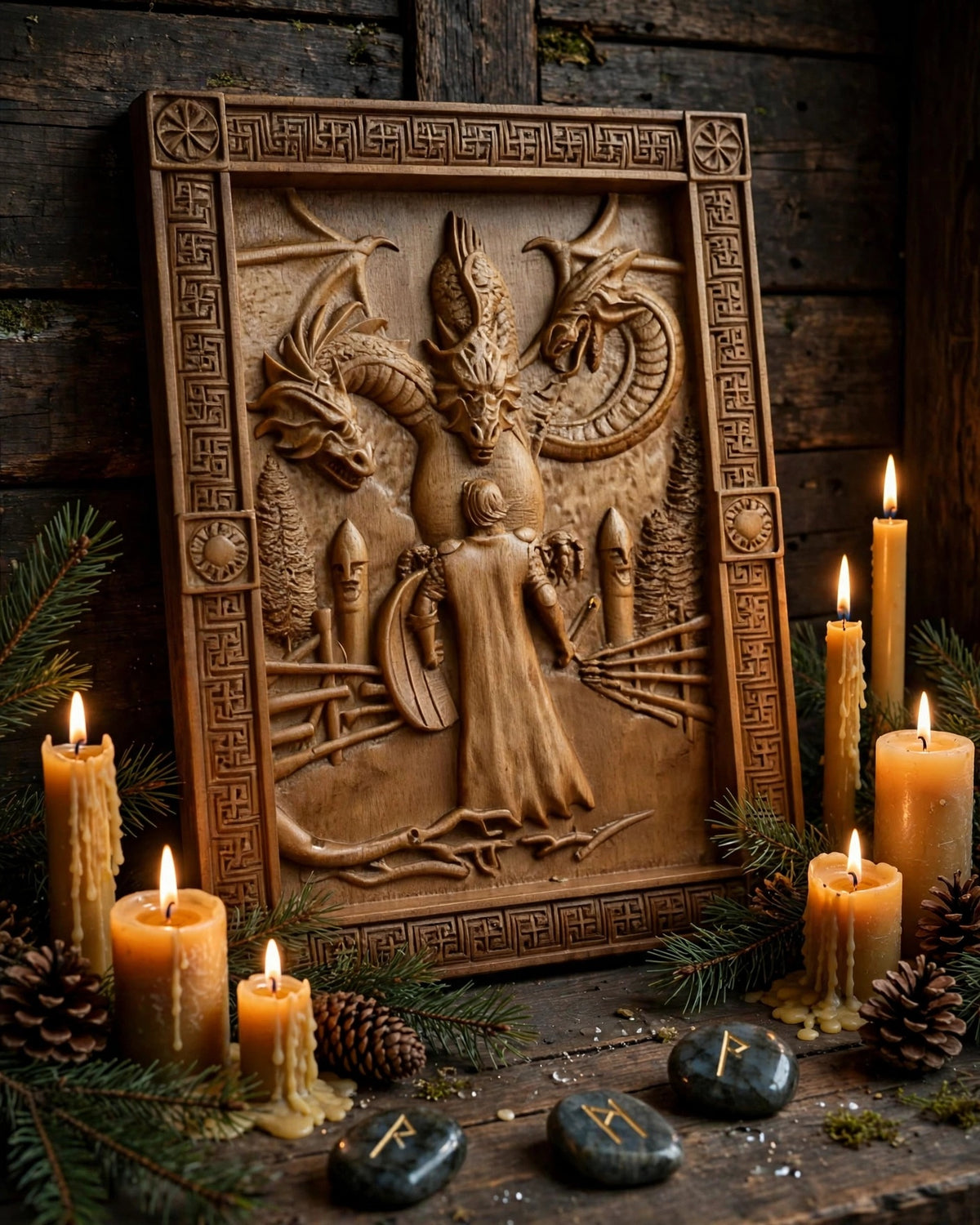 Kalinov Bridge Wooden Wall Panel — Hand-Carved Wood Art