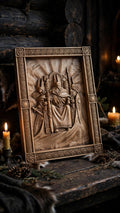 God Rod Wooden Wall Panel — Hand-Carved Wood Art