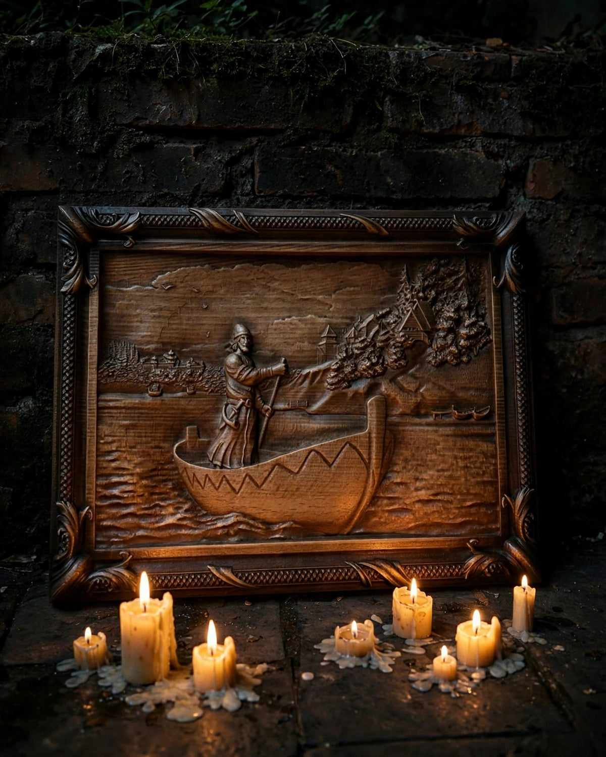 Rus Wooden Wall Panel — Hand-Carved Wood Art