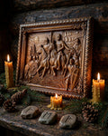 Rus, Warriors of the North Wooden Wall Panel — Hand-Carved Wood Art