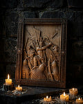 Druzhina (Warrior Retinue) Wooden Wall Panel — Hand-Carved Wood Art