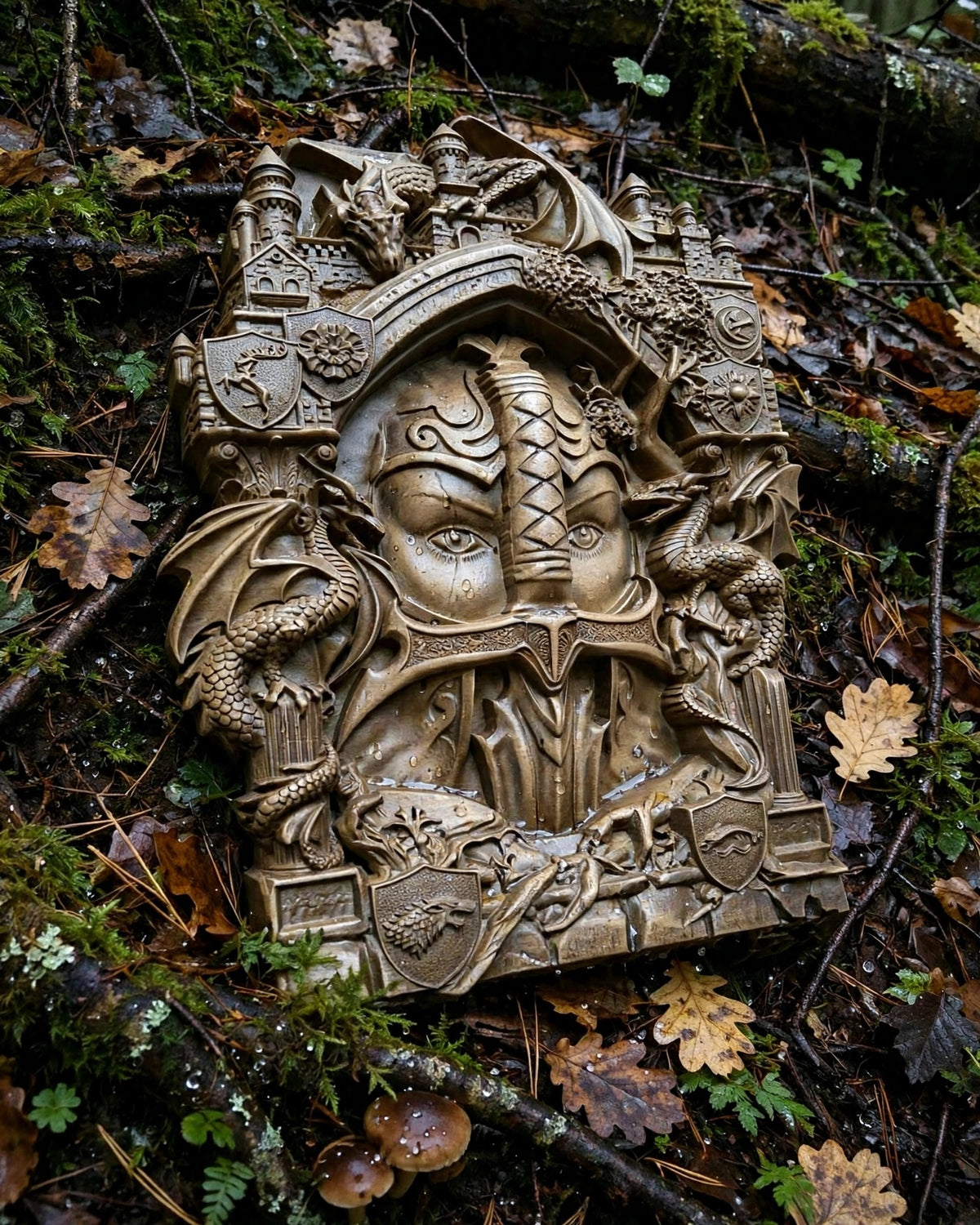 The Keepers (Guardians) Wooden Wall Panel — Hand-Carved Wood Art