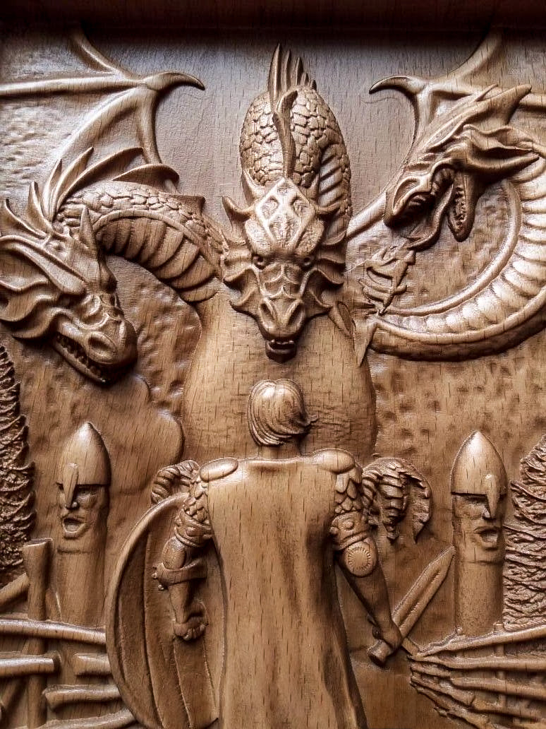 Kalinov Bridge Wooden Wall Panel — Hand-Carved Wood Art
