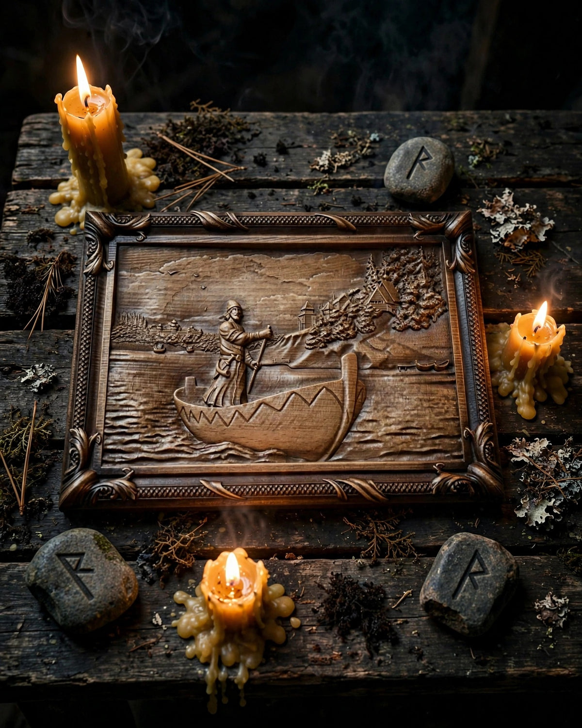 Rus Wooden Wall Panel — Hand-Carved Wood Art
