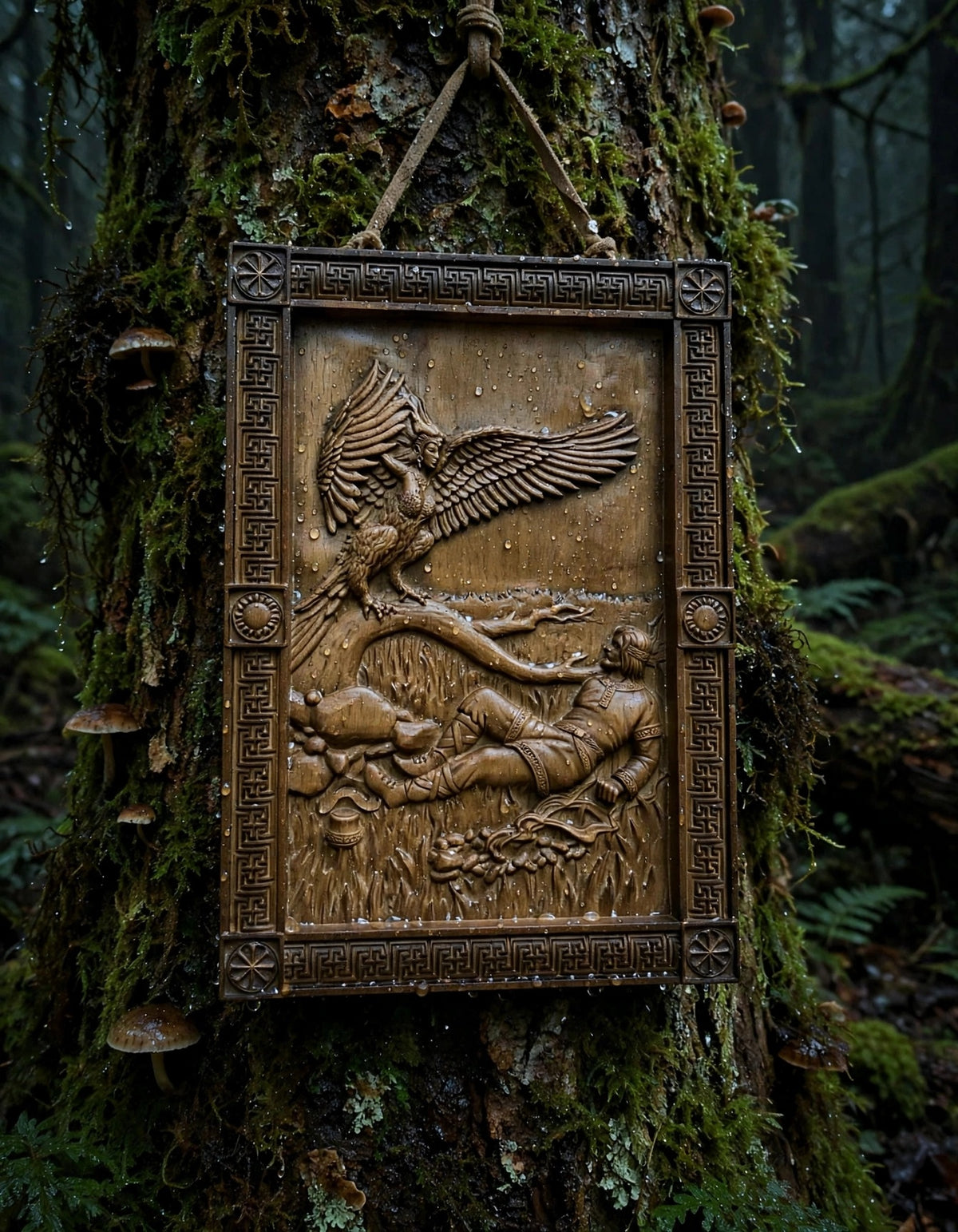 Bird Gamayun Wooden Wall Panel — Hand-Carved Wood Art