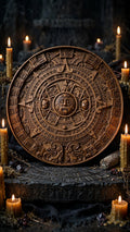 Mayan Calendar Wooden Wall Panel — Hand-Carved Wood Art