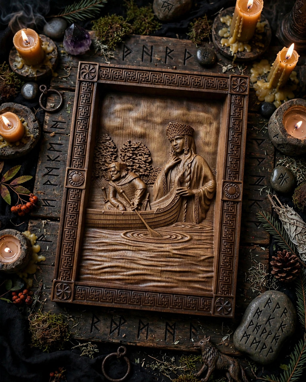Bereginya Wooden Wall Panel — Hand-Carved Wood Art
