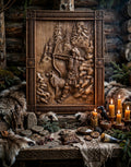 Goddess Dzevana / Devana Wooden Wall Panel — Hand-Carved Wood Art