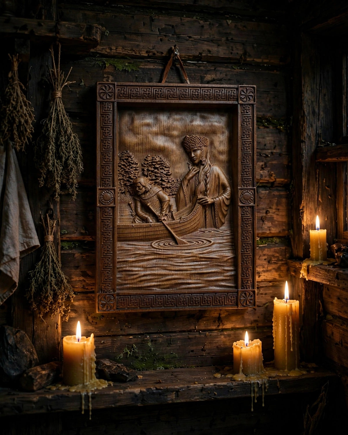 Bereginya Wooden Wall Panel — Hand-Carved Wood Art