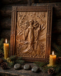 Goddess Zhiva Wooden Wall Panel — Hand-Carved Wood Art