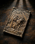 The Prophetic Oleg's Farewell to His Horse Wooden Wall Panel — Hand-Carved Wood Art