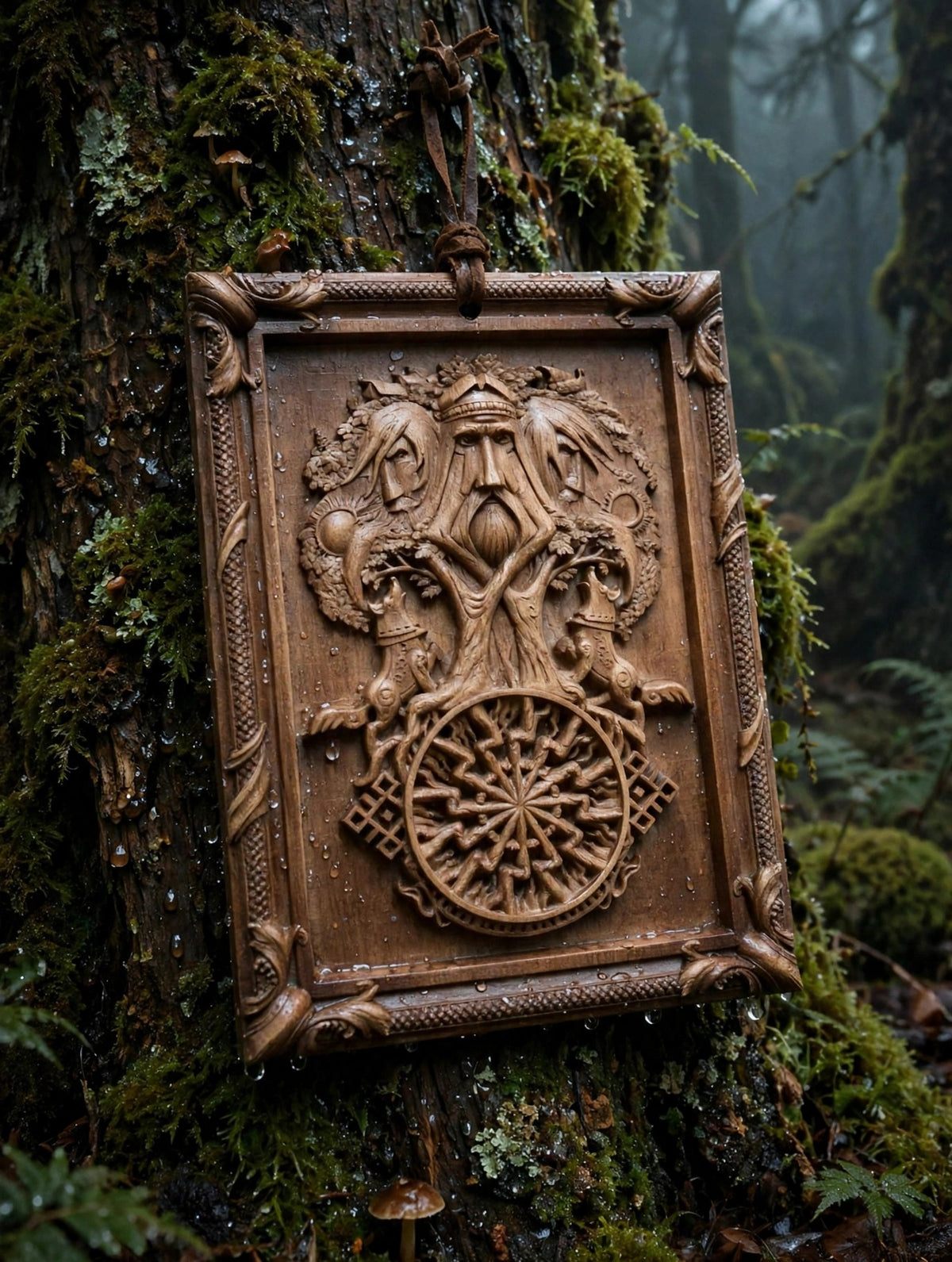 Tree of Ancestors Wooden Wall Panel — Hand-Carved Wood Art