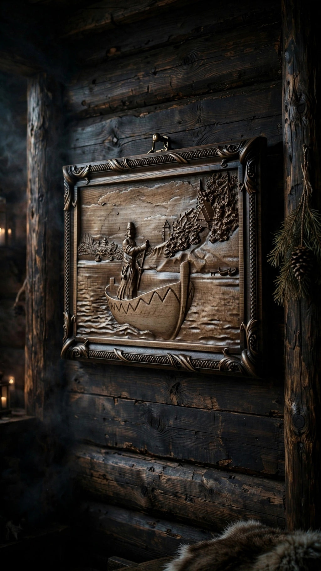 Rus Wooden Wall Panel — Hand-Carved Wood Art