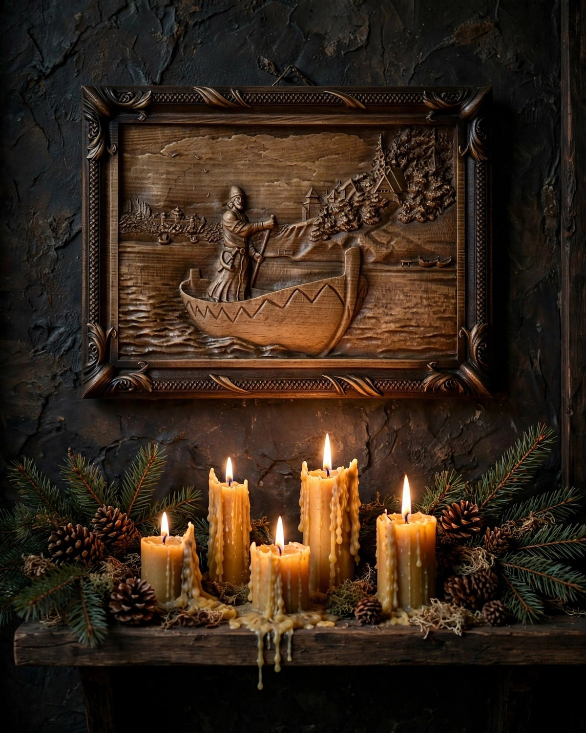 Rus Wooden Wall Panel — Hand-Carved Wood Art