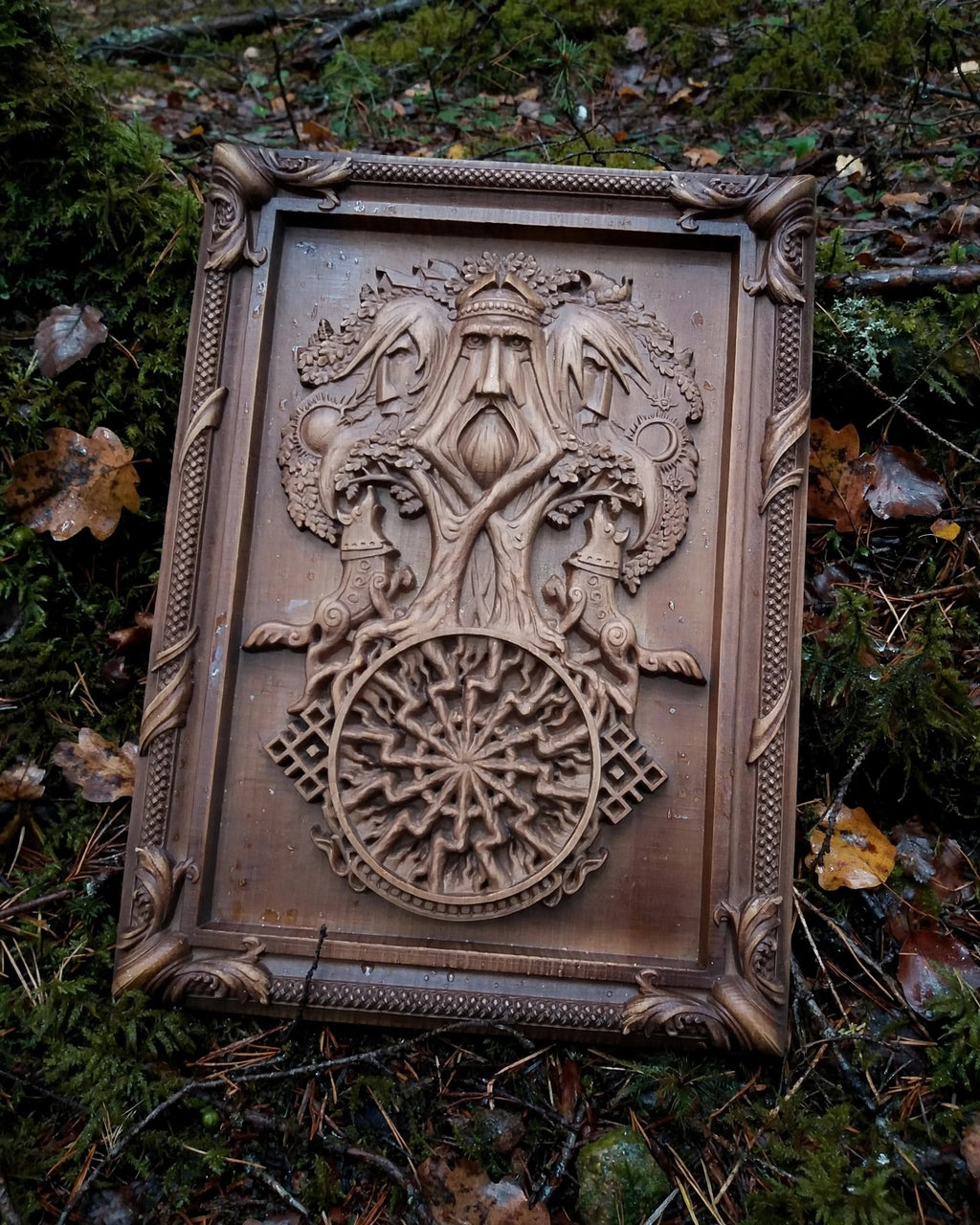 Tree of Ancestors Wooden Wall Panel — Hand-Carved Wood Art
