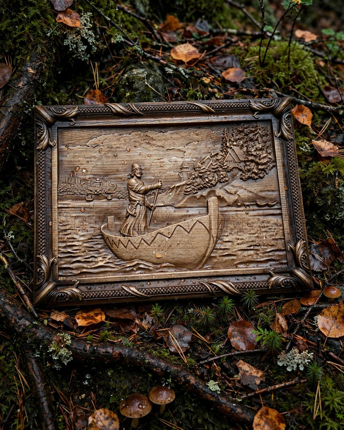 Rus Wooden Wall Panel — Hand-Carved Wood Art